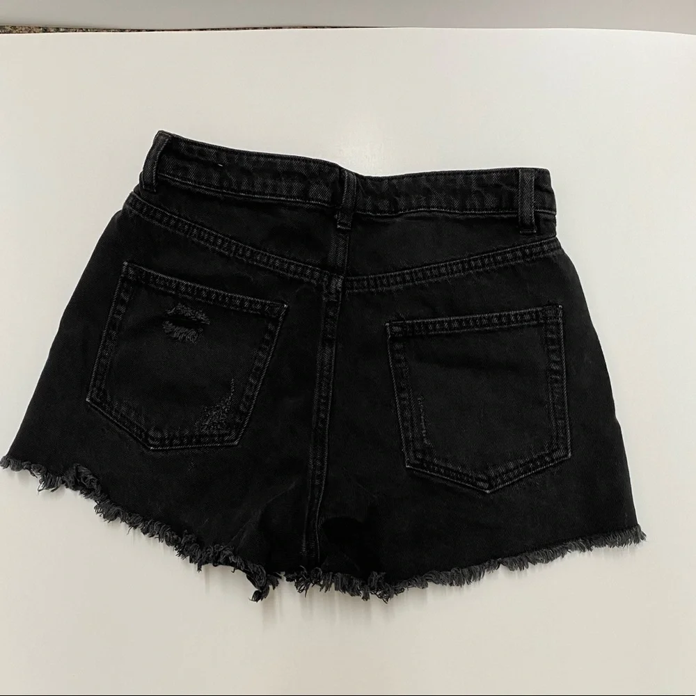 Wild Fable Distressed High Rise Black Denim Shorts Sz 0